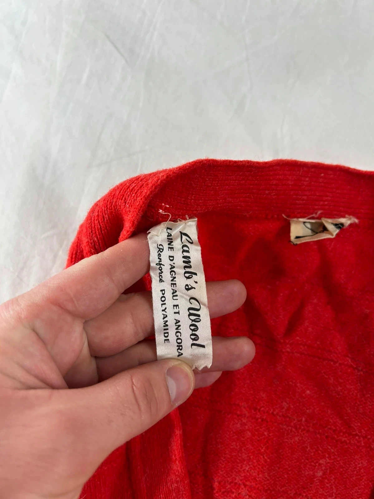 Chaleco rojo de lana de cordero vintage Solfin Paris – photo 11